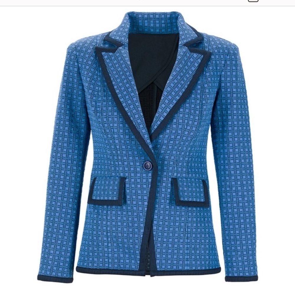 CAbi Scholarship Blazer 6027 Blue Check Size M NEW